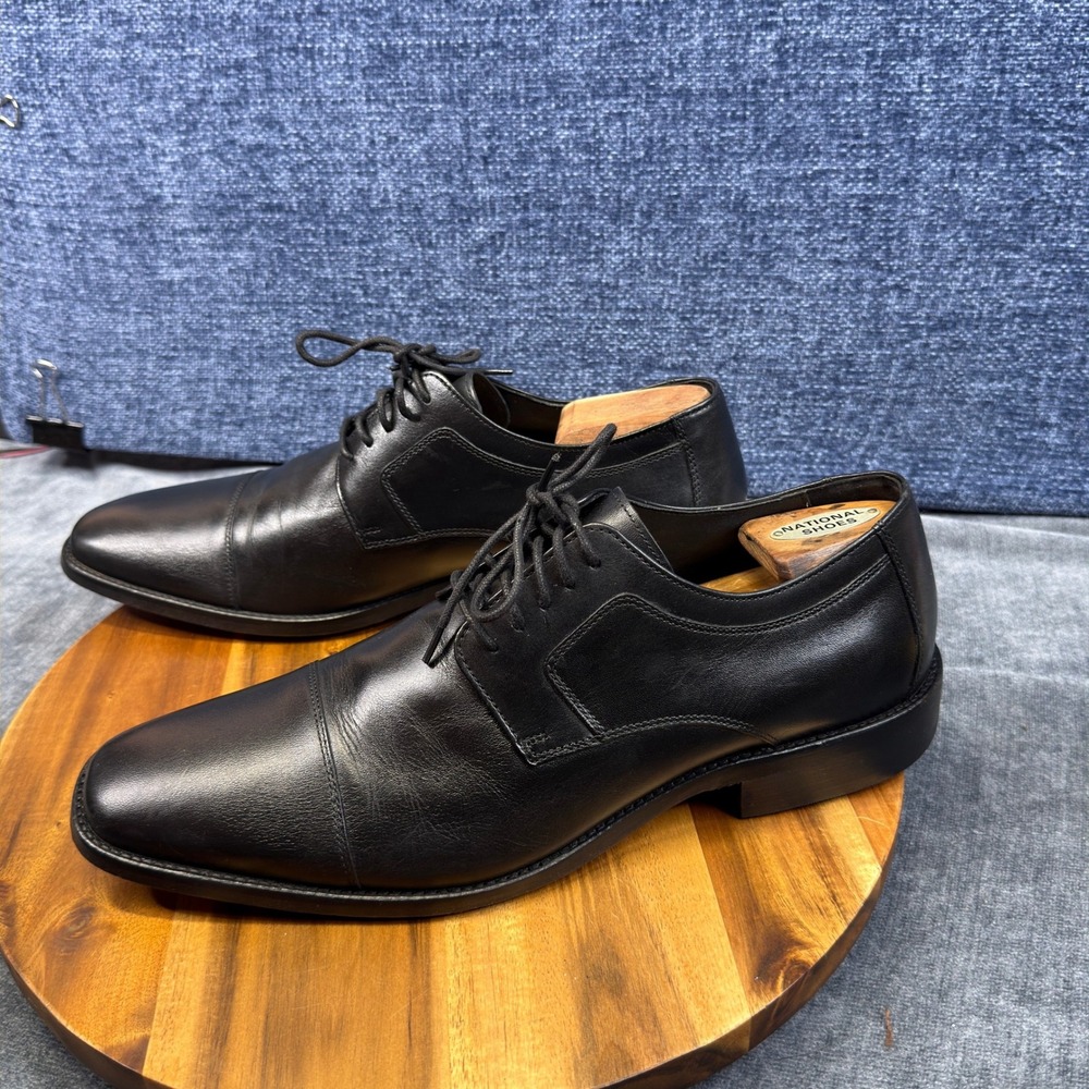 J. Murphy Johnston & Murphy Dress Shoes Mens 13M Black Leather Cap Toe 59-11567